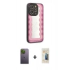 MARSİLYAN™- iPhone 12 Pro Kılıf Odak Klasik Serisi - Siyah 6D Mat Seramik Hayalet Nano Ekran Koruyucu + Neon Fosforlu Kamera Lens - YL