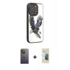 MARSİLYAN™- iPhone 12 Pro Kılıf Odak Klasik Serisi - Siyah 6D Mat Seramik Hayalet Nano Ekran Koruyucu + Neon Fosforlu Kamera Lens - YL