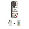 MARSİLYAN™- iPhone 12 Pro Kılıf Odak Klasik Serisi - Siyah Polymer Nano Ekran Koruyucu + Shine Kamera Lens - GD