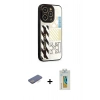MARSİLYAN™- iPhone 12 Pro Kılıf Odak Klasik Serisi - Siyah Polymer Nano Ekran Koruyucu + Renkli Kamera Lens Koruma Cam - MI