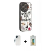 MARSİLYAN™- iPhone 12 Pro Kılıf Odak Klasik Serisi - Siyah Polymer Nano Ekran Koruyucu + Shine Kamera Lens - MI