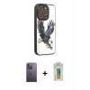 MARSİLYAN™- iPhone 12 Pro Kılıf Odak Klasik Serisi - Siyah Polymer Nano Ekran Koruyucu + Neon Fosforlu Kamera Lens - BZ