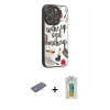 MARSİLYAN™- iPhone 12 Pro Kılıf Odak Klasik Serisi - Siyah Polymer Nano Ekran Koruyucu + Renkli Kamera Lens Koruma Cam - PE