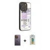 MARSİLYAN™- iPhone 12 Pro Kılıf Odak Klasik Serisi - Siyah Polymer Nano Ekran Koruyucu + Neon Fosforlu Kamera Lens - SI