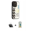 MARSİLYAN™- iPhone 12 Pro Kılıf Odak Klasik Serisi - Siyah Polymer Nano Ekran Koruyucu + Kamera Lens Koruma Cam - SF