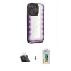 MARSİLYAN™- iPhone 12 Pro Kılıf Odak Klasik Serisi - Siyah Polymer Nano Ekran Koruyucu + Kamera Lens Koruma Cam - SF