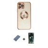 MARSİLYAN™- iPhone 12 Pro Kılıf Pusula Form - Şeffaf 360 Full Body Arka Koruyucu + Metal Kamera Lens Koruma Cam - AKYL