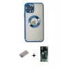 MARSİLYAN™- iPhone 12 Pro Kılıf Pusula Form - Şeffaf 360 Full Body Arka Koruyucu + Shine Kamera Lens Koruma Cam - SABE