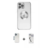 MARSİLYAN™- iPhone 12 Pro Kılıf Pusula Form - Şeffaf Uv Polymer Nano Ekran Koruyucu + Shine Kamera Lens - MI