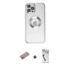 MARSİLYAN™- iPhone 12 Pro Kılıf Pusula Form - Şeffaf Uv Polymer Nano Ekran Koruyucu + Shine Kamera Lens Koruma Cam - SABE
