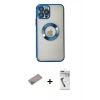 MARSİLYAN™- iPhone 12 Pro Kılıf Pusula Form - Şeffaf Uv Polymer Nano Ekran Koruyucu + Shine Kamera Lens Koruma Cam - SABE