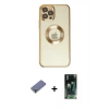 MARSİLYAN™- iPhone 12 Pro Kılıf Pusula Form - Siyah 360 Mat Full Body Arka Koruyucu + Metal Kamera Lens Koruma Cam - GD