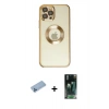 MARSİLYAN™- iPhone 12 Pro Kılıf Pusula Form - Siyah 360 Mat Full Body Arka Koruyucu + Mavi Shine Kamera Lens Koruma Cam