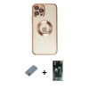 MARSİLYAN™- iPhone 12 Pro Kılıf Pusula Form - Siyah 360 Mat Full Body Arka Koruyucu + Metal Kamera Lens Koruma Cam - GS