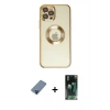 MARSİLYAN™- iPhone 12 Pro Kılıf Pusula Form - Siyah 360 Mat Full Body Arka Koruyucu + Metal Kamera Lens Koruma Cam - MI
