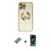 MARSİLYAN™- iPhone 12 Pro Kılıf Pusula Form - Siyah 360 Mat Full Body Arka Koruyucu + Metal Kamera Lens Koruma Cam - GS