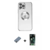 MARSİLYAN™- iPhone 12 Pro Kılıf Pusula Form - Siyah 360 Mat Full Body Arka Koruyucu + Metal Kamera Lens Koruma Cam - GS