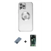 MARSİLYAN™- iPhone 12 Pro Kılıf Pusula Form - Siyah 360 Mat Full Body Arka Koruyucu + Metal Kamera Lens Koruma Cam - MI