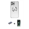 MARSİLYAN™- iPhone 12 Pro Kılıf Pusula Form - Siyah 360 Mat Full Body Arka Koruyucu + Renkli Kamera Lens Koruma Cam - TU