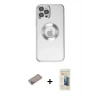 MARSİLYAN™- iPhone 12 Pro Kılıf Pusula Form - Siyah 6D Mat Seramik Hayalet Nano Ekran Koruyucu + Shine Kamera Lens Koruma Cam - SABE