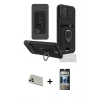 MARSİLYAN™- iPhone 12 Pro Kılıf Vadi Form Prime - Siyah 34D Hayalet Izgaralı Cam + Rainbow Kamera Lens Koruma Cam - GD