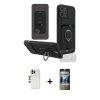 MARSİLYAN™- iPhone 12 Pro Kılıf Vadi Form Prime - Siyah 34D Hayalet Izgaralı Cam + Shine Kamera Lens - GD