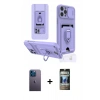 MARSİLYAN™- iPhone 12 Pro Kılıf Vadi Form Prime - Siyah 34D Hayalet Izgaralı Cam + Neon Fosforlu Kamera Lens - MI