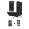 MARSİLYAN™- iPhone 12 Pro Kılıf Vadi Form Prime - Siyah 34D Hayalet Izgaralı Cam + Neon Fosforlu Kamera Lens - MI