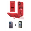 MARSİLYAN™- iPhone 12 Pro Kılıf Vadi Form Prime - Siyah 34D Hayalet Izgaralı Cam + Neon Fosforlu Kamera Lens - MI