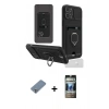 MARSİLYAN™- iPhone 12 Pro Kılıf Vadi Form Prime - Siyah 34D Hayalet Izgaralı Cam + Metal Kamera Lens Koruma Cam - GS