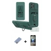MARSİLYAN™- iPhone 12 Pro Kılıf Vadi Form Prime - Siyah 34D Hayalet Izgaralı Cam + Metal Kamera Lens Koruma Cam - KUYL