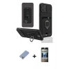 MARSİLYAN™- iPhone 12 Pro Kılıf Vadi Form Prime - Siyah 34D Hayalet Izgaralı Cam + Metal Kamera Lens Koruma Cam - KUYL