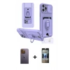 MARSİLYAN™- iPhone 12 Pro Kılıf Vadi Form Prime - Siyah 34D Hayalet Izgaralı Cam + Neon Fosforlu Kamera Lens - SI