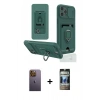 MARSİLYAN™- iPhone 12 Pro Kılıf Vadi Form Prime - Siyah 34D Hayalet Izgaralı Cam + Neon Fosforlu Kamera Lens - SI