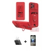 MARSİLYAN™- iPhone 12 Pro Kılıf Vadi Form Prime - Siyah 34D Hayalet Izgaralı Cam + Şeffaf Kamera Lens Koruma Cam