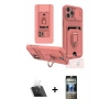 MARSİLYAN™- iPhone 12 Pro Kılıf Vadi Form Prime - Siyah 34D Hayalet Izgaralı Cam + Şeffaf Kamera Lens Koruma Cam