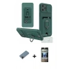 MARSİLYAN™- iPhone 12 Pro Kılıf Vadi Form Prime - Siyah 34D Hayalet Izgaralı Cam + Shine Kamera Lens Koruma Cam - SH