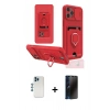 MARSİLYAN™- iPhone 12 Pro Kılıf Vadi Form Prime - Siyah 3D Antistatik Hayalet Cam Ekran Koruyucu + Shine Kamera Lens - MI