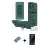 MARSİLYAN™- iPhone 12 Pro Kılıf Vadi Form Prime - Siyah 3D Antistatik Hayalet Cam Ekran Koruyucu + Metal Kamera Lens Koruma Cam - KI