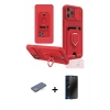 MARSİLYAN™- iPhone 12 Pro Kılıf Vadi Form Prime - Siyah 3D Antistatik Hayalet Cam Ekran Koruyucu + Renkli Kamera Lens Koruma Cam - YL