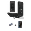 MARSİLYAN™- iPhone 12 Pro Kılıf Vadi Form Prime - Siyah 3D Antistatik Hayalet Cam Ekran Koruyucu + Renkli Kamera Lens Koruma Cam - SI