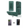 MARSİLYAN™- iPhone 12 Pro Kılıf Vadi Form Prime - Siyah 3D Antistatik Hayalet Cam Ekran Koruyucu + Neon Fosforlu Kamera Lens - YL