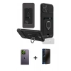 MARSİLYAN™- iPhone 12 Pro Kılıf Vadi Form Prime - Siyah 3D Antistatik Hayalet Cam Ekran Koruyucu + Neon Fosforlu Kamera Lens - YL