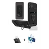 MARSİLYAN™- iPhone 12 Pro Kılıf Vadi Form Prime - Siyah 3D Antistatik Seramik Nano Ekran Koruyucu + Kamera Lens Koruma Cam - SF