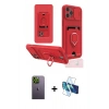 MARSİLYAN™- iPhone 12 Pro Kılıf Vadi Form Prime - Siyah 3D Antistatik Seramik Nano Ekran Koruyucu + Yeşil Neon Fosforlu Kamera Lens