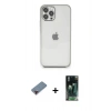 MARSİLYAN™- iPhone 12 Pro Kılıf Vadi Minimal - Şeffaf 360 Full Body Arka Koruyucu + Metal Kamera Lens Koruma Cam - KI