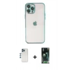 MARSİLYAN™- iPhone 12 Pro Kılıf Vadi Minimal - Şeffaf 360 Full Body Arka Koruyucu + Mavi Shine Kamera Lens