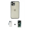 MARSİLYAN™- iPhone 12 Pro Kılıf Vadi Minimal - Şeffaf 360 Full Body Arka Koruyucu + Mavi Shine Kamera Lens