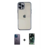 MARSİLYAN™- iPhone 12 Pro Kılıf Vadi Minimal - Şeffaf 360 Full Body Arka Koruyucu + Neon Fosforlu Kamera Lens - MI