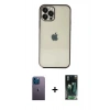 MARSİLYAN™- iPhone 12 Pro Kılıf Vadi Minimal - Şeffaf 360 Full Body Arka Koruyucu + Neon Fosforlu Kamera Lens - MI